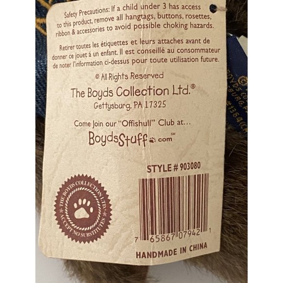 BOYDS BEAR Keep on Riding 8" Biker w Red Bandana Jean Vest Embroidered Vintage - Picture 14 of 16